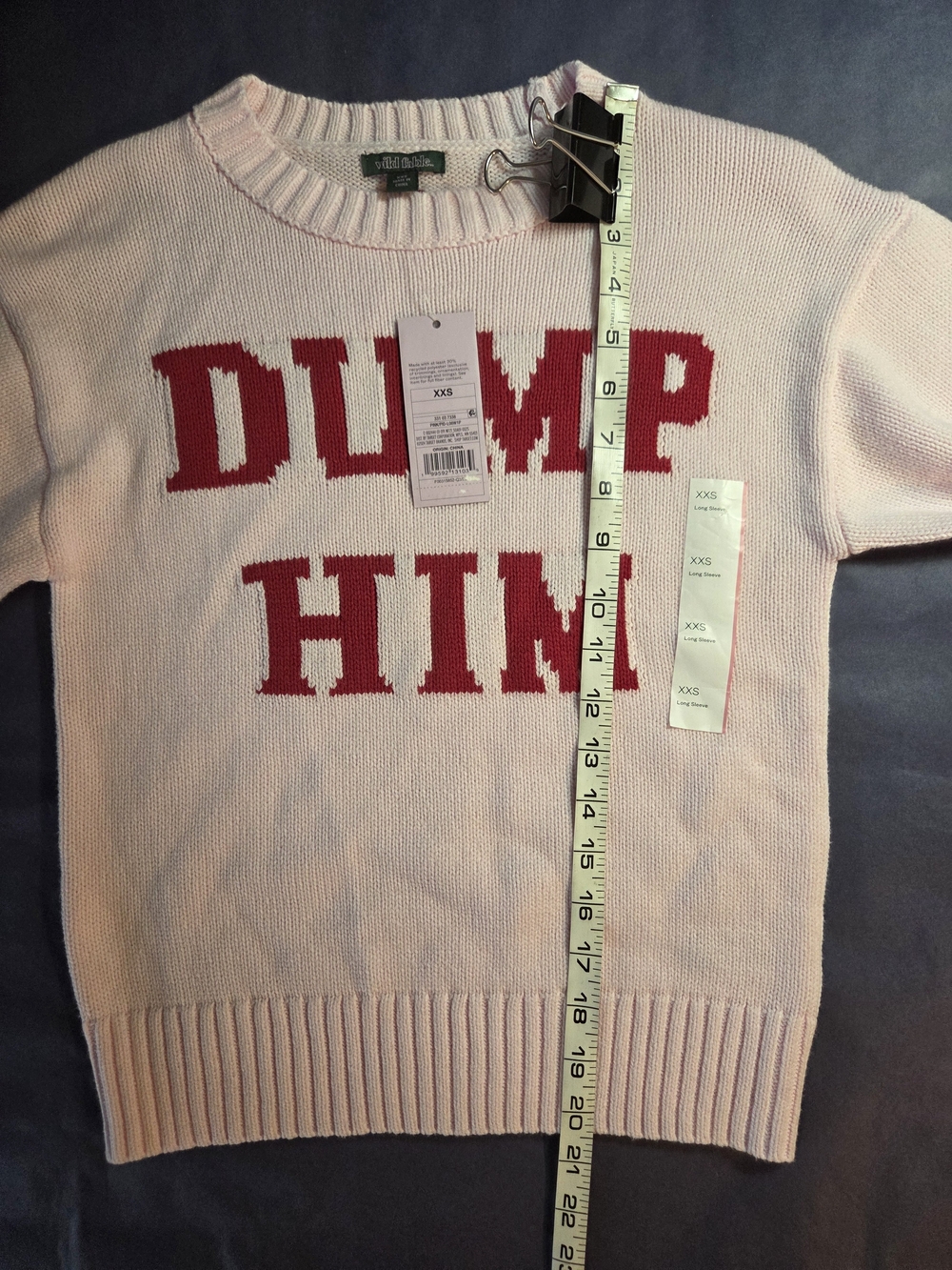 wild fable Light Pink Crewneck Sweater with Red 'DUMP HIM' Text - Picture 6 of 7
